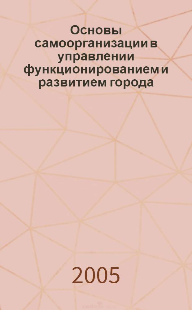 Основы самоорганизации в управлении функционированием и развитием города