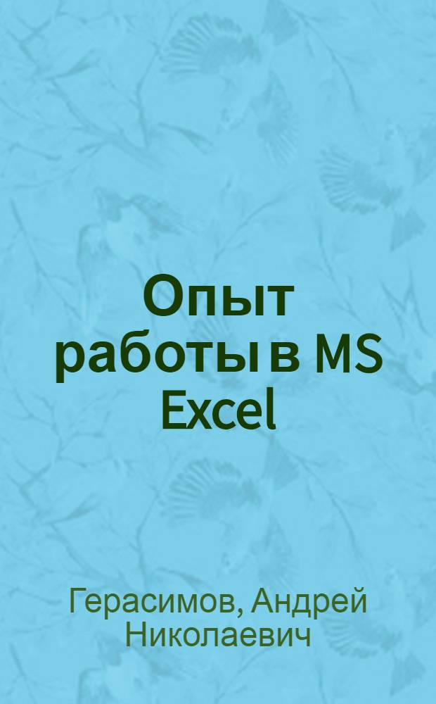 Опыт работы в MS Excel : учебное пособие для студентов всех форм обучения