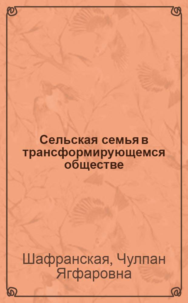 Сельская семья в трансформирующемся обществе (на материале Республики Татарстан) : автореф. дис. на соиск. учен. степ. канд. социол. наук : специальность 22.00.04 <Соц. структура, соц. ин-ты и процессы>