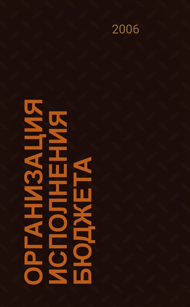 Организация исполнения бюджета : учебное пособие для студентов вузов, обучающихся по специальности 080105 "Финансы и кредит"