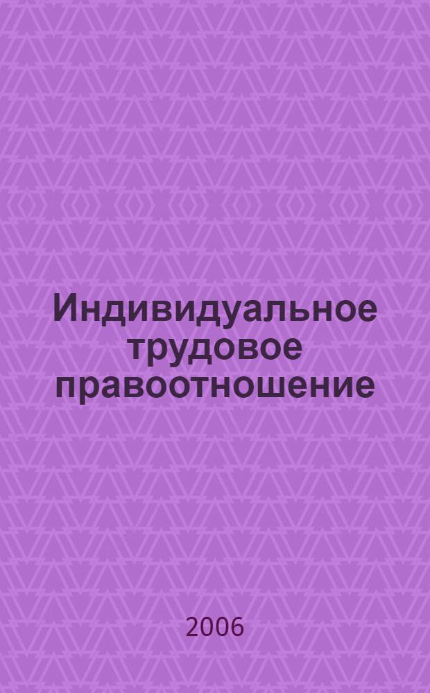 Индивидуальное трудовое правоотношение