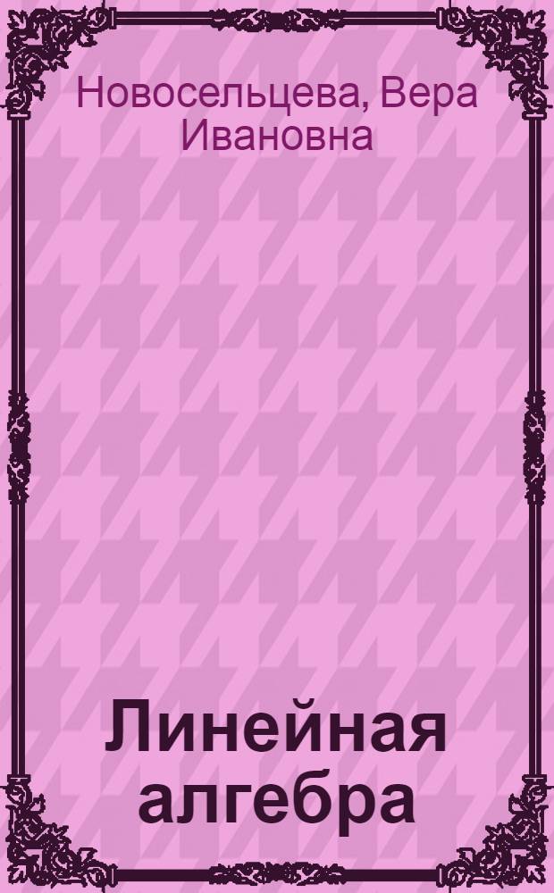 Линейная алгебра : учебное пособие для студентов 1 курса экономических специальностей