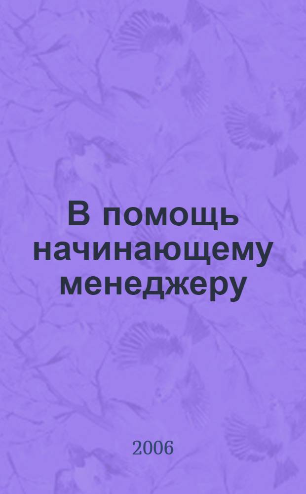 В помощь начинающему менеджеру : курс лекций для студентов и слушателей курсов повышения квалификации ИБиДА СГТУ