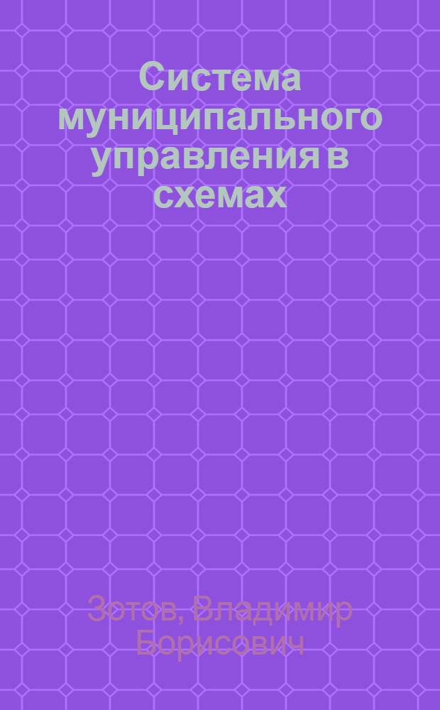 Система муниципального управления в схемах : учебное пособие : по специальности "Государственное и муниципальное управление"
