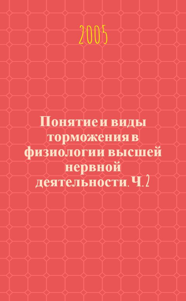 Понятие и виды торможения в физиологии высшей нервной деятельности. Ч. 2