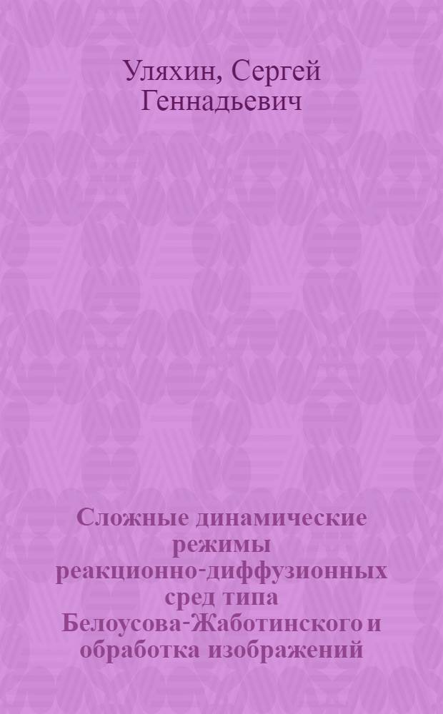 Сложные динамические режимы реакционно-диффузионных сред типа Белоусова-Жаботинского и обработка изображений : автореф. дис. на соиск. учен. степ. канд. физ.-мат. наук : специальность 01.04.07 <Физика конденсир. состояния>