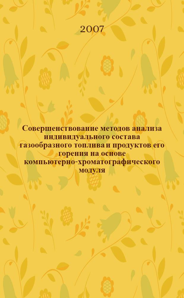 Совершенствование методов анализа индивидуального состава газообразного топлива и продуктов его горения на основе компьютерно-хроматографического модуля : автореф. дис. на соиск. учен. степ. канд. хим. наук : специальность 02.00.02 <Аналит. химия>