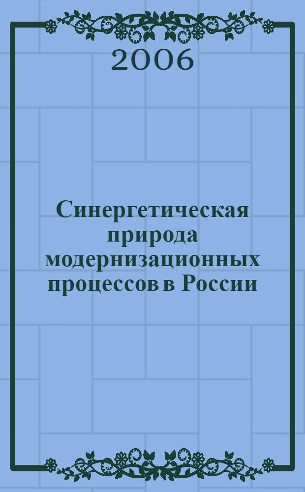 Синергетическая природа модернизационных процессов в России : автореф. дис. на соиск. учен. степ. канд. филос. наук : специальность 09.00.11 <Соц. философия>