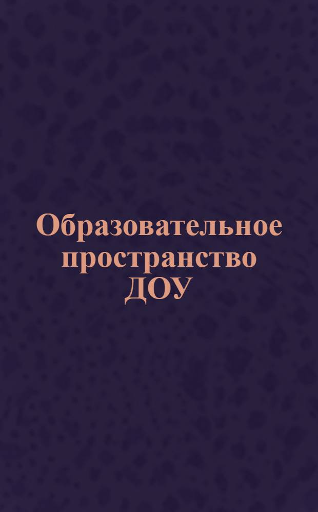 Образовательное пространство ДОУ