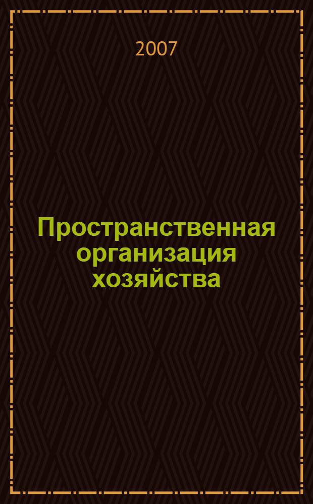 Пространственная организация хозяйства
