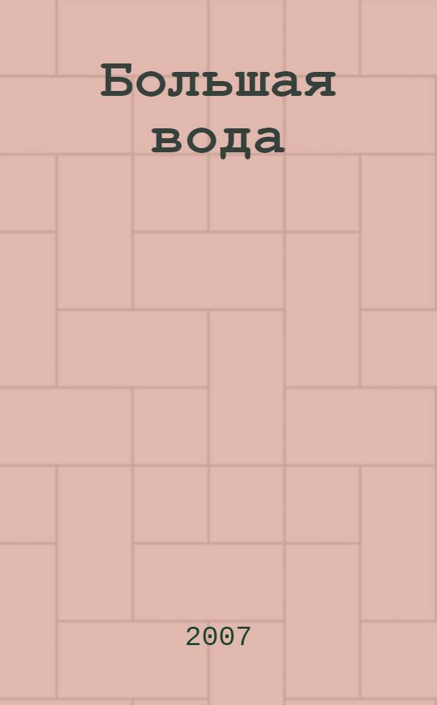 Большая вода : роман