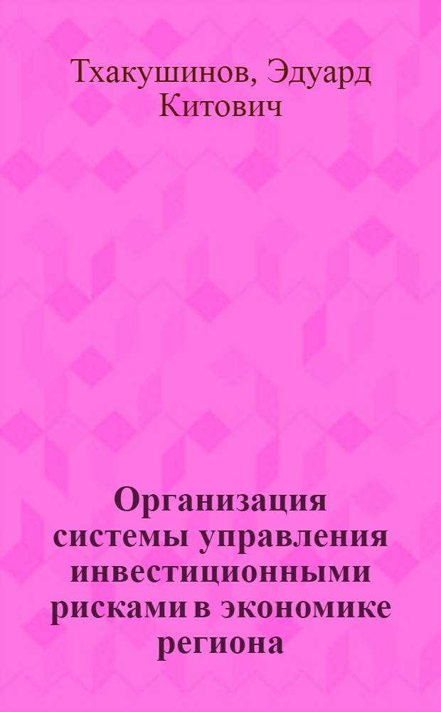 Организация системы управления инвестиционными рисками в экономике региона