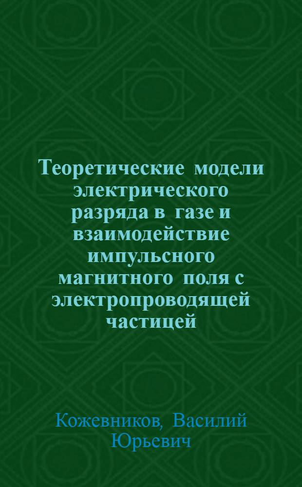 Теоретические модели электрического разряда в газе и взаимодействие импульсного магнитного поля с электропроводящей частицей : автореф. дис. на соиск. учен. степ. канд. физ.-мат. наук : специальность 01.04.02 <Теорет. физика>