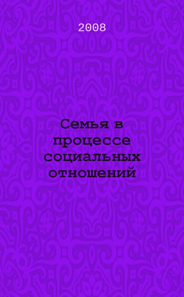 Семья в процессе социальных отношений : монография