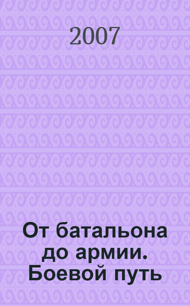 От батальона до армии. Боевой путь