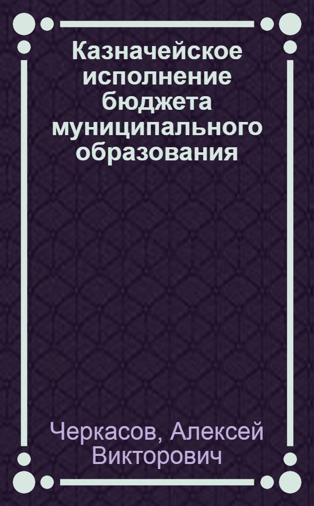 Казначейское исполнение бюджета муниципального образования : монография