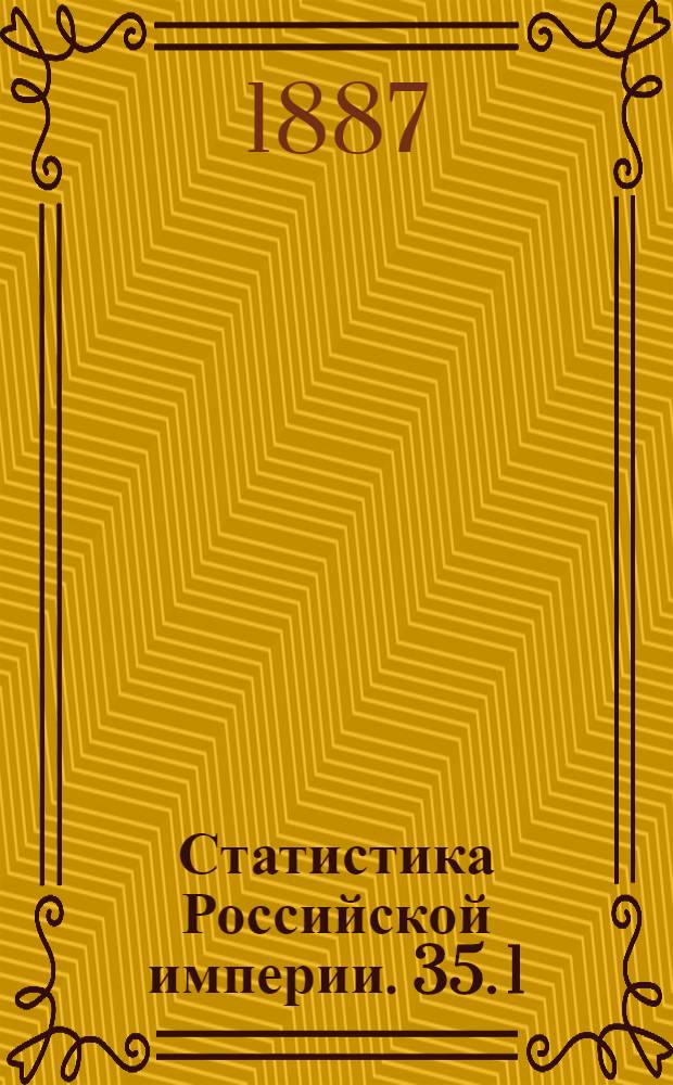 Статистика Российской империи. 35. 1 (1895), 2 (1896)