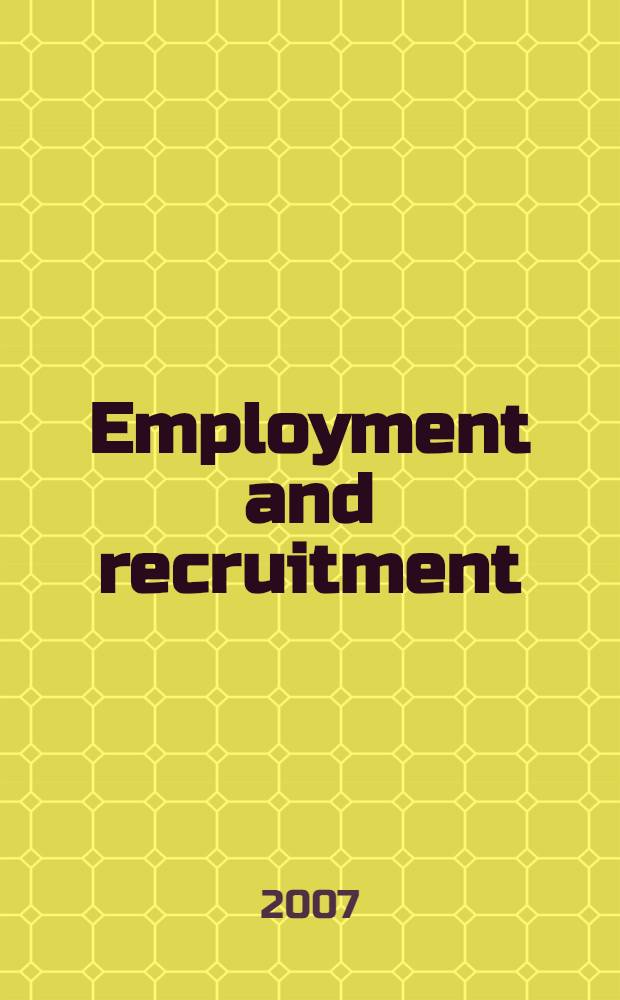 Employment and recruitment : учебное пособие по английскому языку
