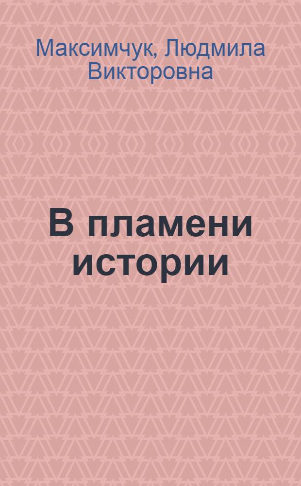 В пламени истории : очерк о жизни и деятельности Героя Российской Федерации Владимира Михайловича Максимчука