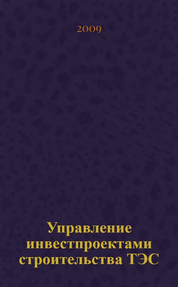 Управление инвестпроектами строительства ТЭС : предынвестиционная фаза