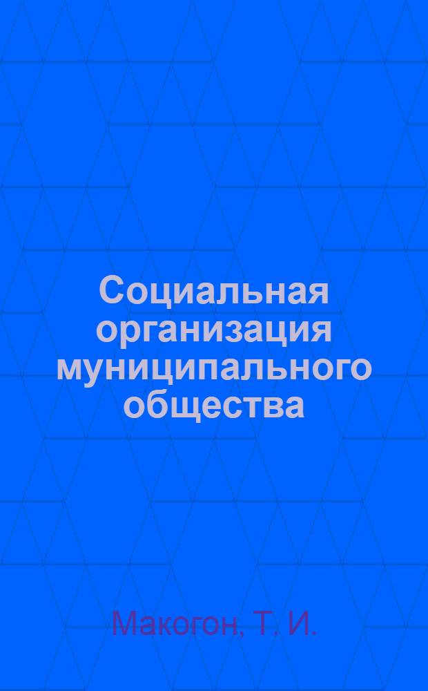 Социальная организация муниципального общества