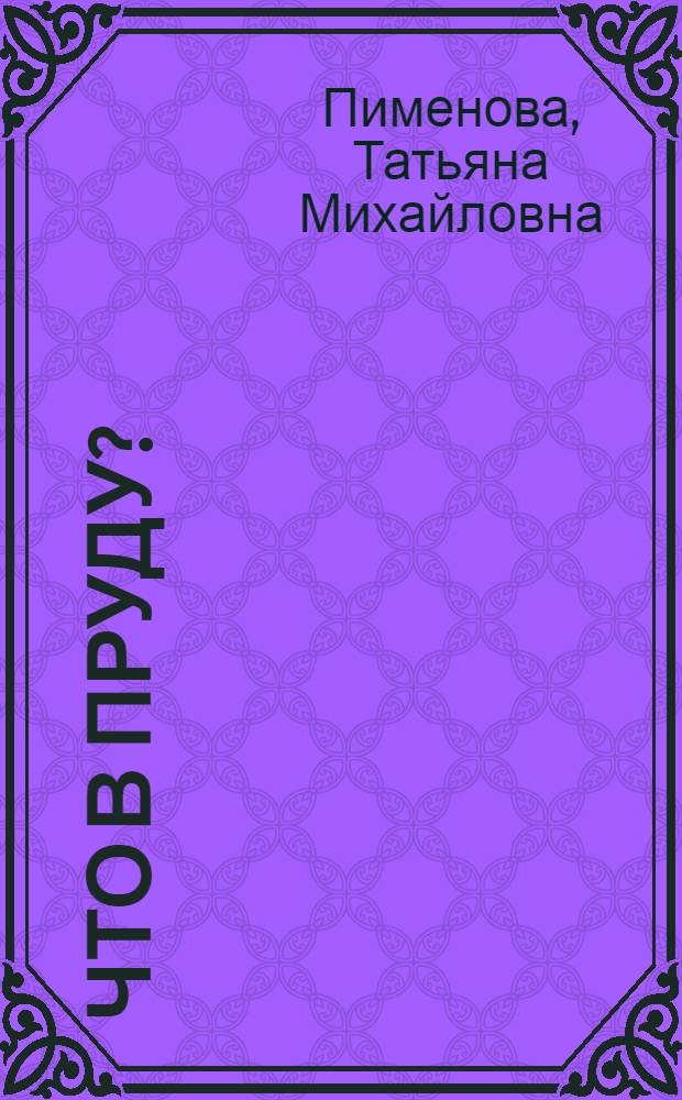 Что в пруду? : Лунтик и его друзья : для детей дошкольного и младшего школьного возраста