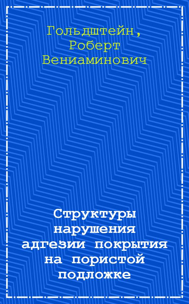 Структуры нарушения адгезии покрытия на пористой подложке