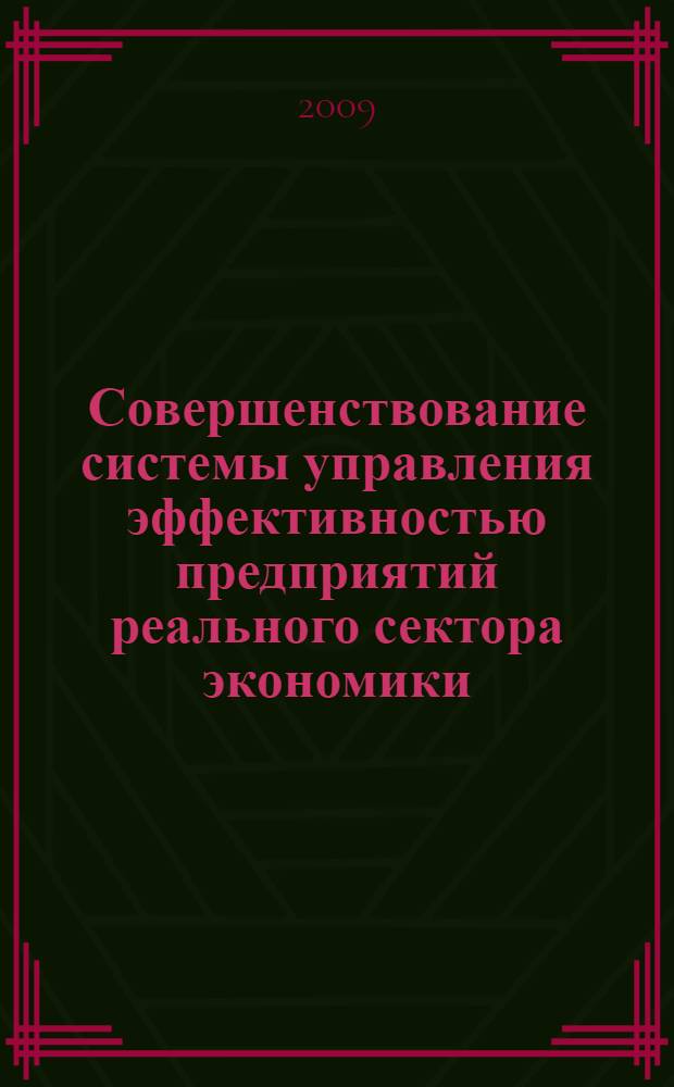 Совершенствование системы управления эффективностью предприятий реального сектора экономики : автореф. дис. на соиск. учен. степ. канд. экон. наук : специальность 08.00.05 <Экономика и упр. нар. хоз-вом>