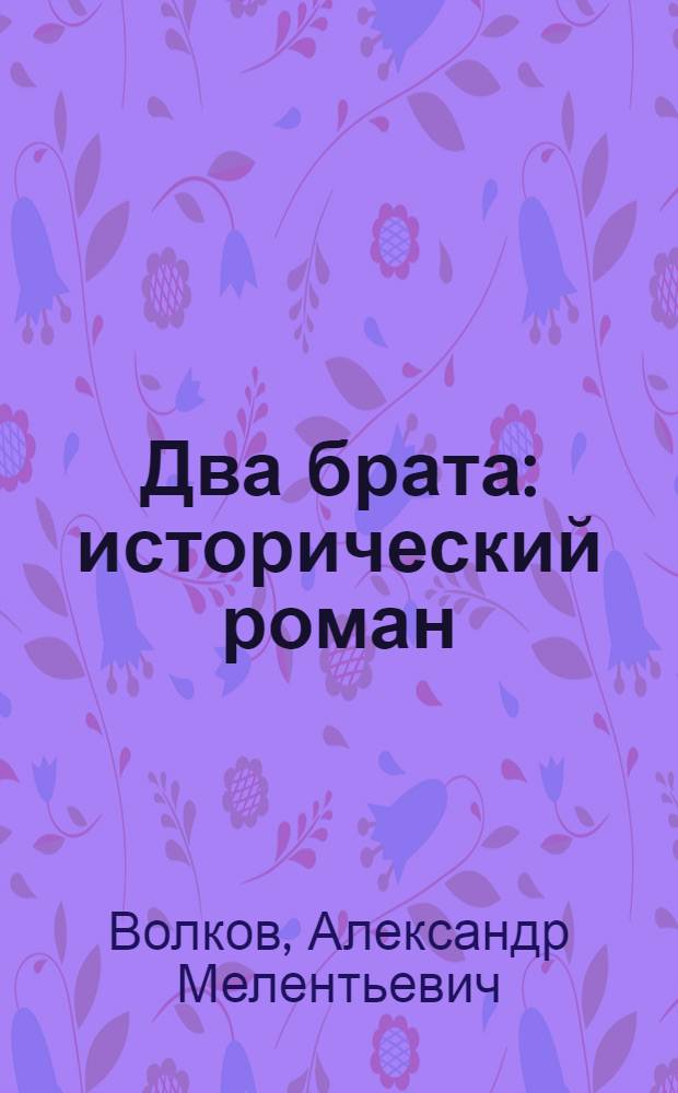 Два брата : исторический роман : для старшего школьного возраста
