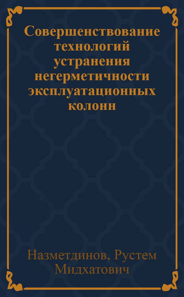 Совершенствование технологий устранения негерметичности эксплуатационных колонн (на примере нефтяных месторождений Башкортостан) : автореферат диссертации на соискание ученой степени к.т.н. : специальность 0515.06