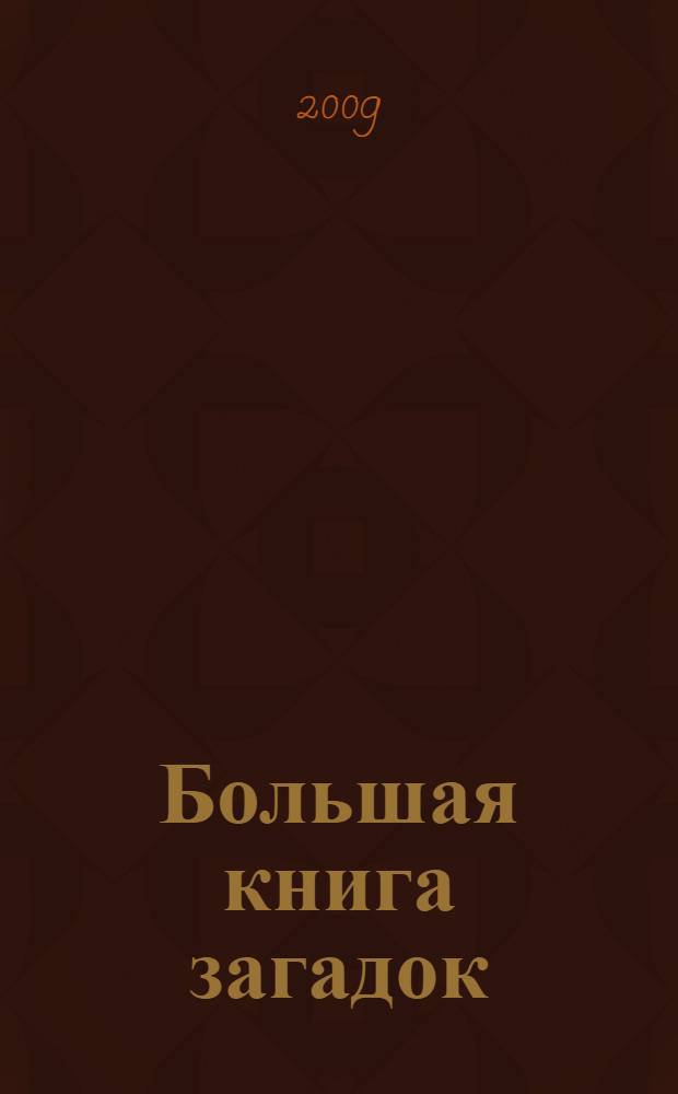 Большая книга загадок : для дошкольного возраста