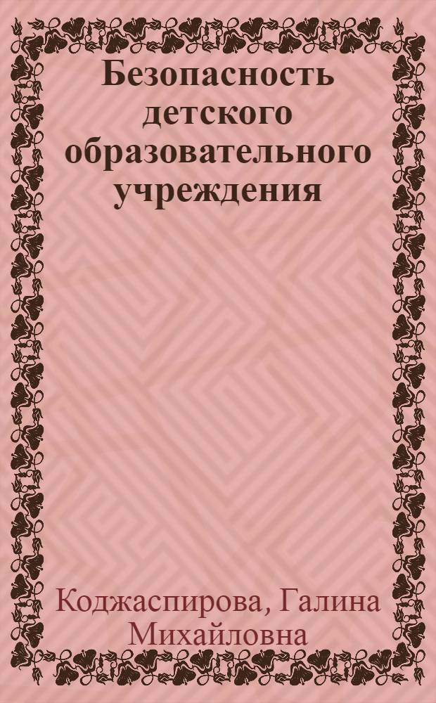Безопасность детского образовательного учреждения : концепции