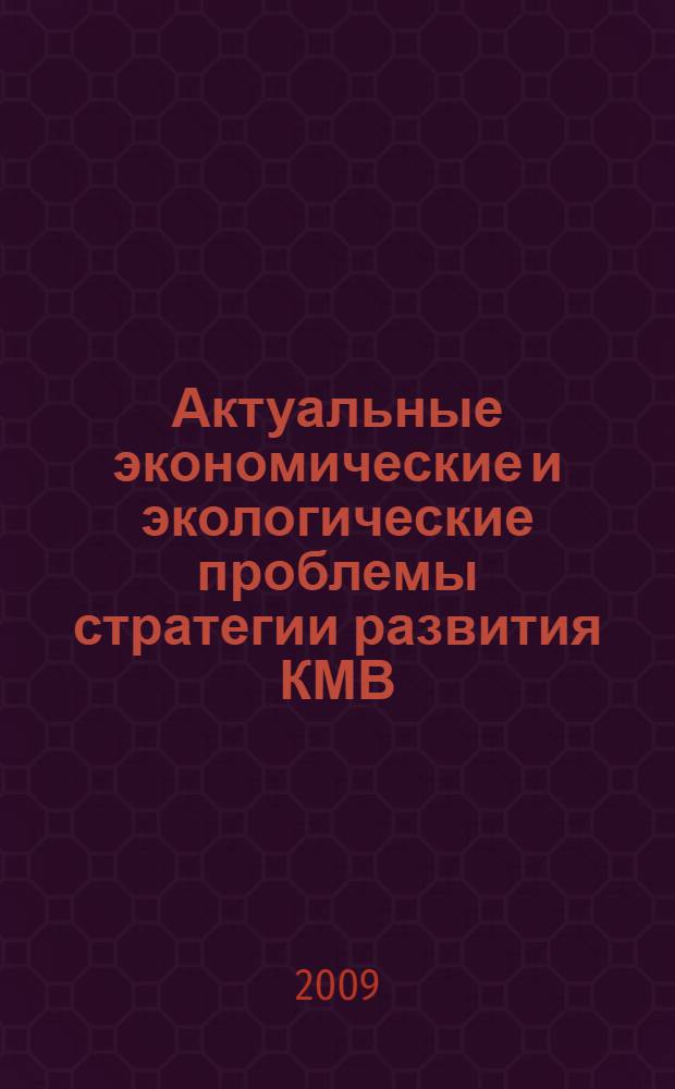 Актуальные экономические и экологические проблемы стратегии развития КМВ