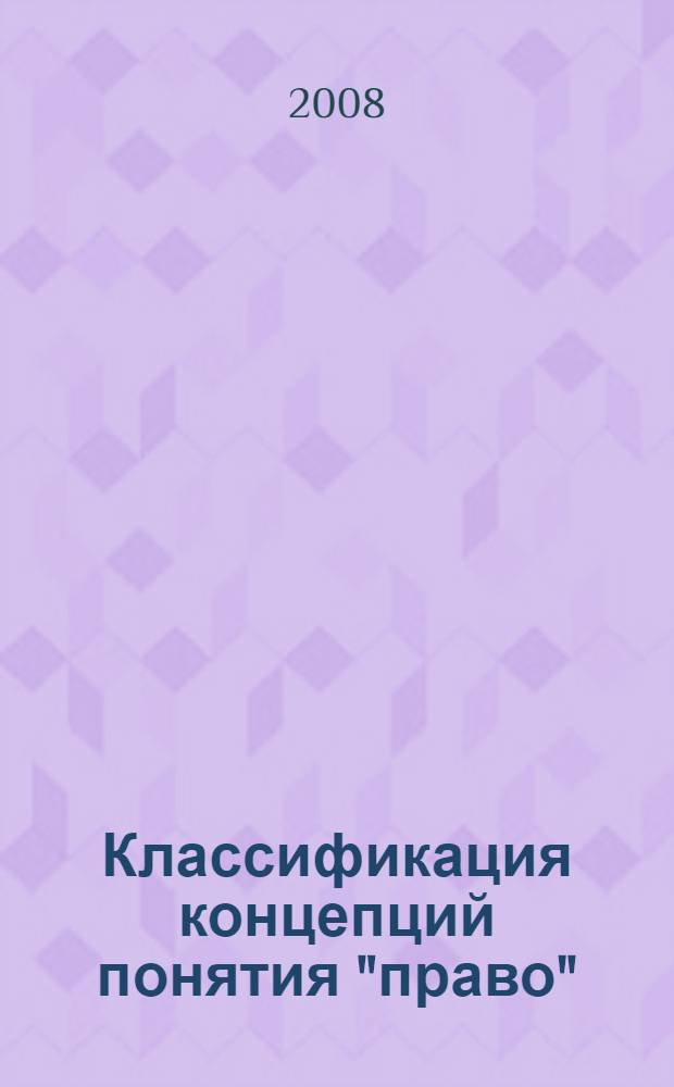 Классификация концепций понятия "право"