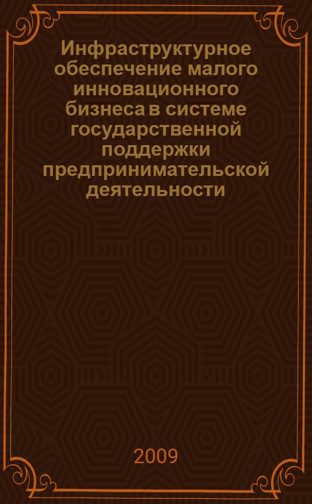 Инфраструктурное обеспечение малого инновационного бизнеса в системе государственной поддержки предпринимательской деятельности : автореф. дис. на соиск. учен. степ. канд. экон. наук : специальность 08.00.05 <Экономика и упр. нар. хоз-вом>