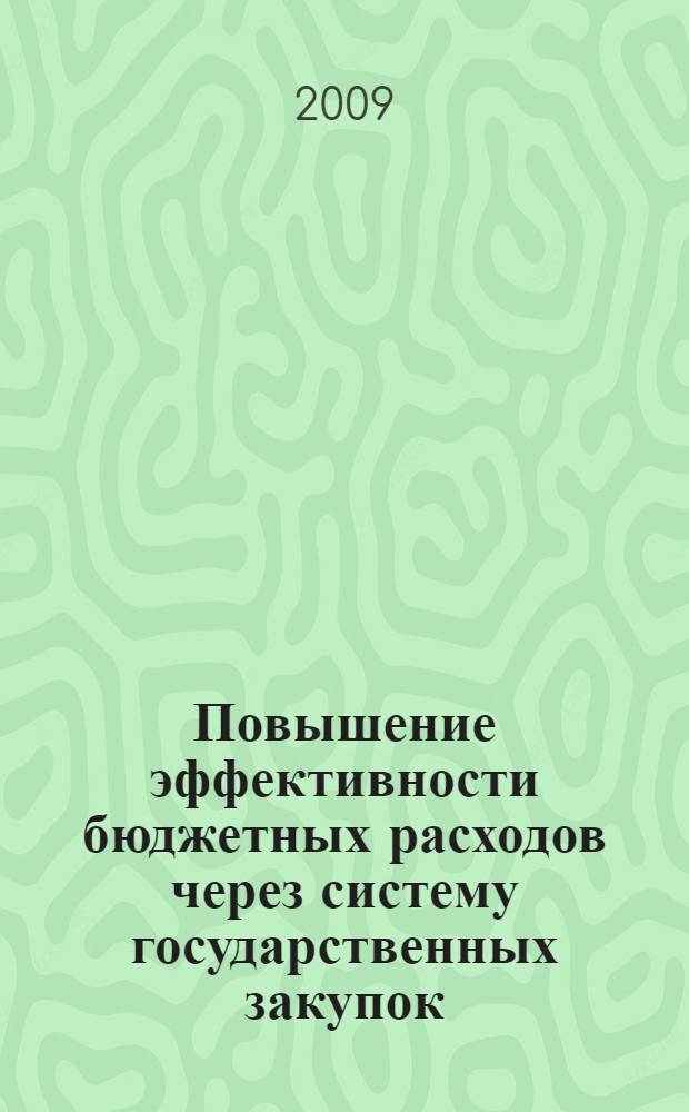 Повышение эффективности бюджетных расходов через систему государственных закупок : монография