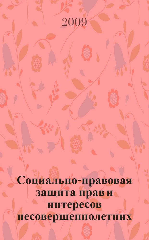 Социально-правовая защита прав и интересов несовершеннолетних : учебно-методический комплекс : (специальность 040101.65 Социальная работа)