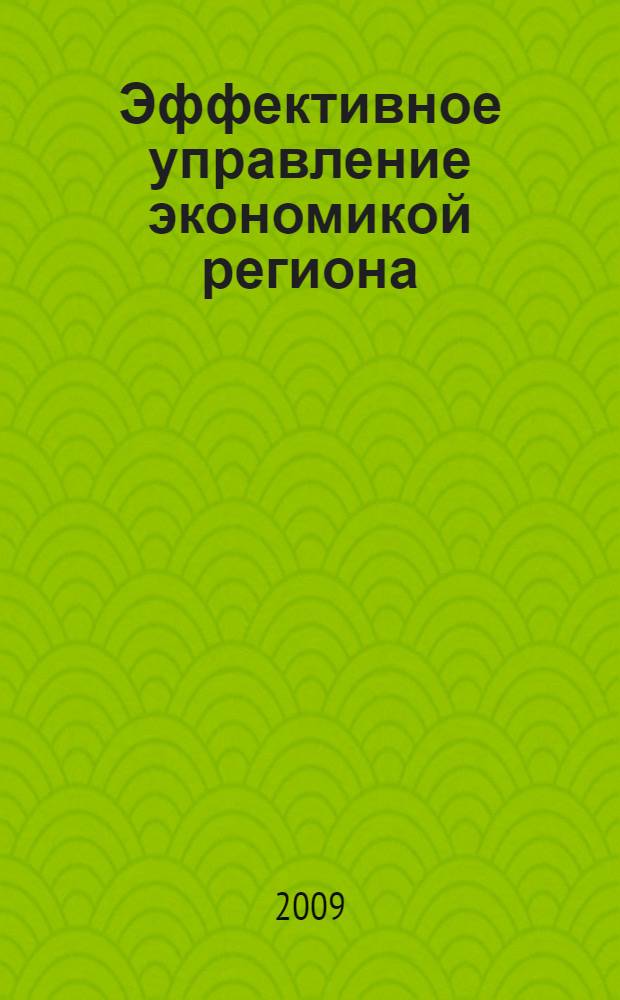 Эффективное управление экономикой региона: теория, методология и практика : монография