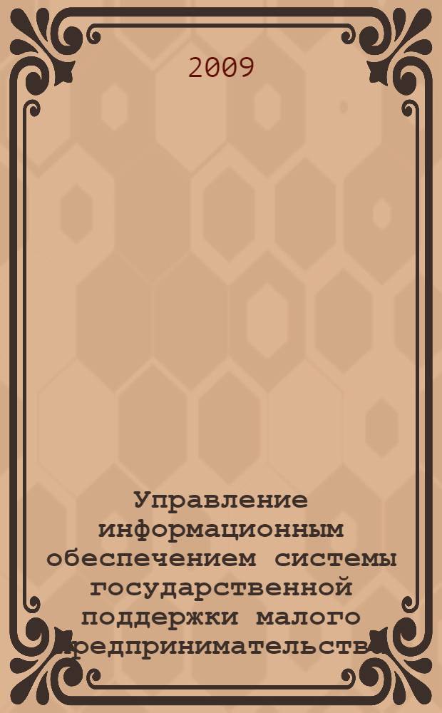 Управление информационным обеспечением системы государственной поддержки малого предпринимательства : автореф. дис. на соиск. учен. степ. канд. экон. наук : специальность 08.00.05 <Экономика и упр. нар. хоз-вом>