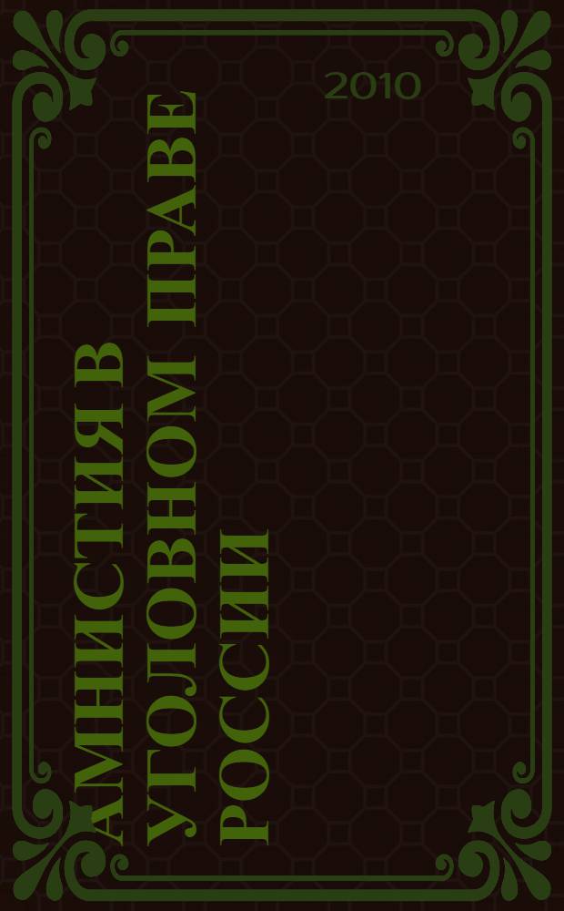 Амнистия в уголовном праве России : монография
