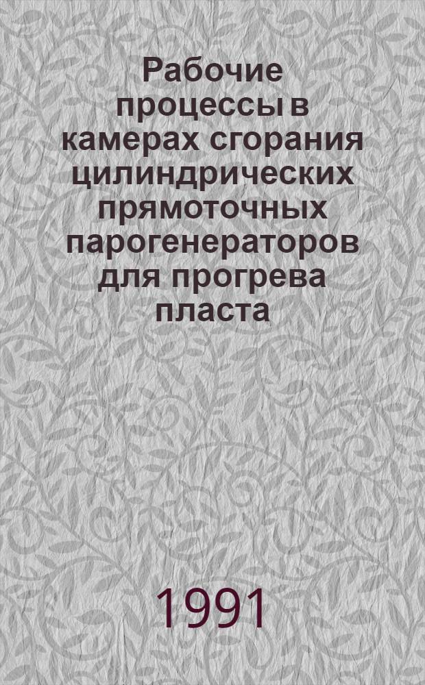 Рабочие процессы в камерах сгорания цилиндрических прямоточных парогенераторов для прогрева пласта : Автореф. дис. на соиск. учен. степ. к.т.н