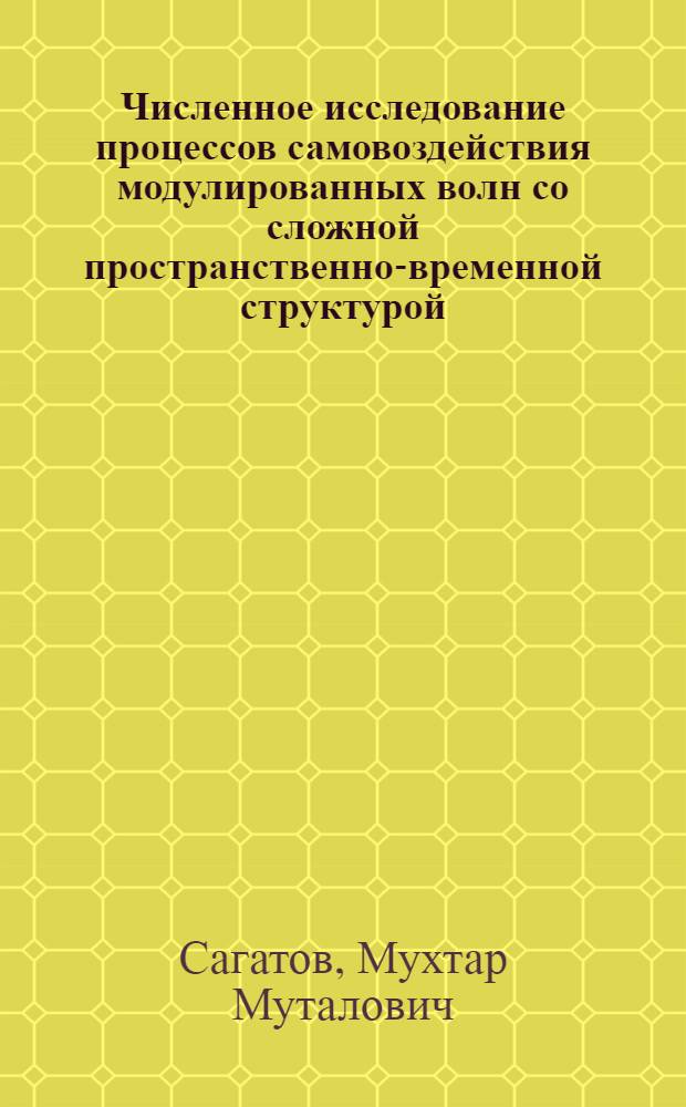 Численное исследование процессов самовоздействия модулированных волн со сложной пространственно-временной структурой : Автореф. дис. на соиск. учен. степ. к.ф.-м.н