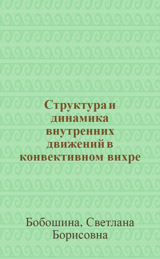 Структура и динамика внутренних движений в конвективном вихре : Автореф. дис. на соиск. учен. степ. к.ф.-м.н