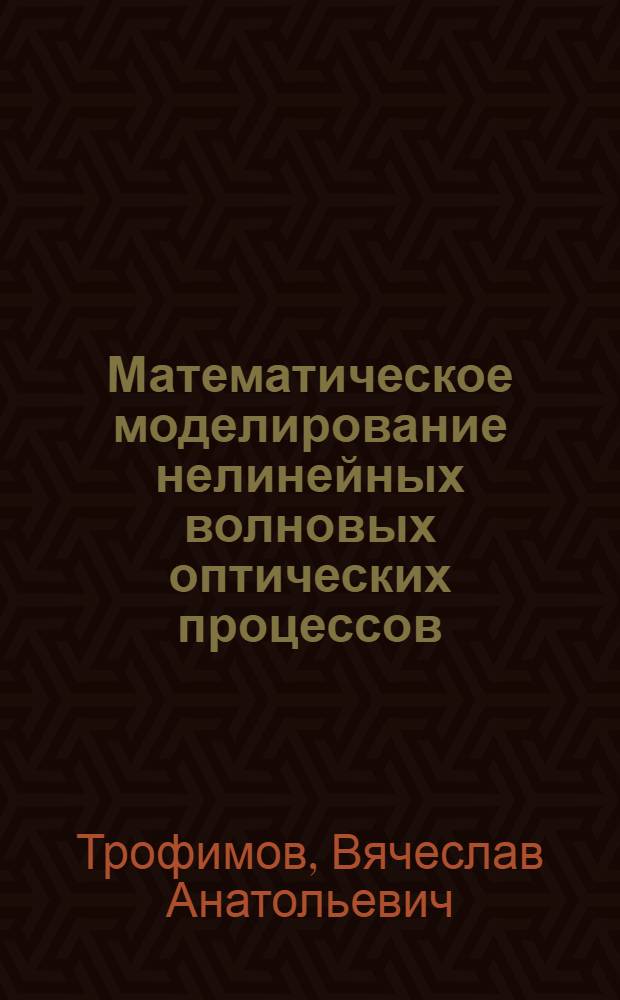 Математическое моделирование нелинейных волновых оптических процессов : Автореф. дис. на соиск. учен. степ. д.ф.-м.н