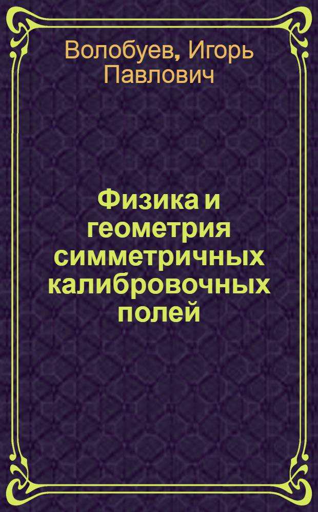 Физика и геометрия симметричных калибровочных полей : Автореф. дис. на соиск. учен. степ. д.ф.-м.н. : Спец. 01.04.02