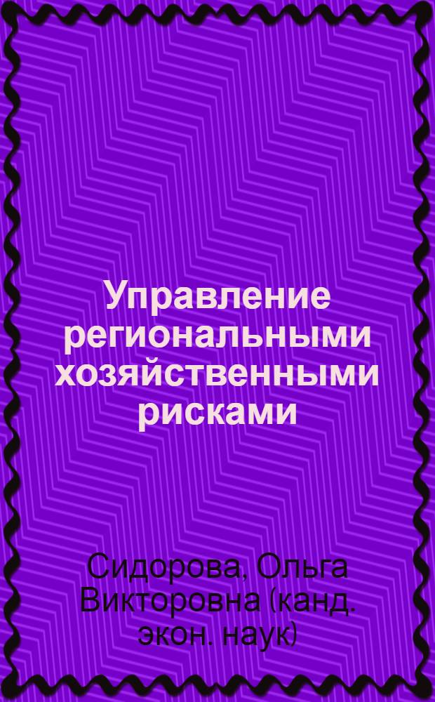 Управление региональными хозяйственными рисками: (На прим. инвестиционной деятельности в Респ. Башкортостан) : Автореф. дис. на соиск. учен. степ. к.э.н. : Спец. 08.00.04