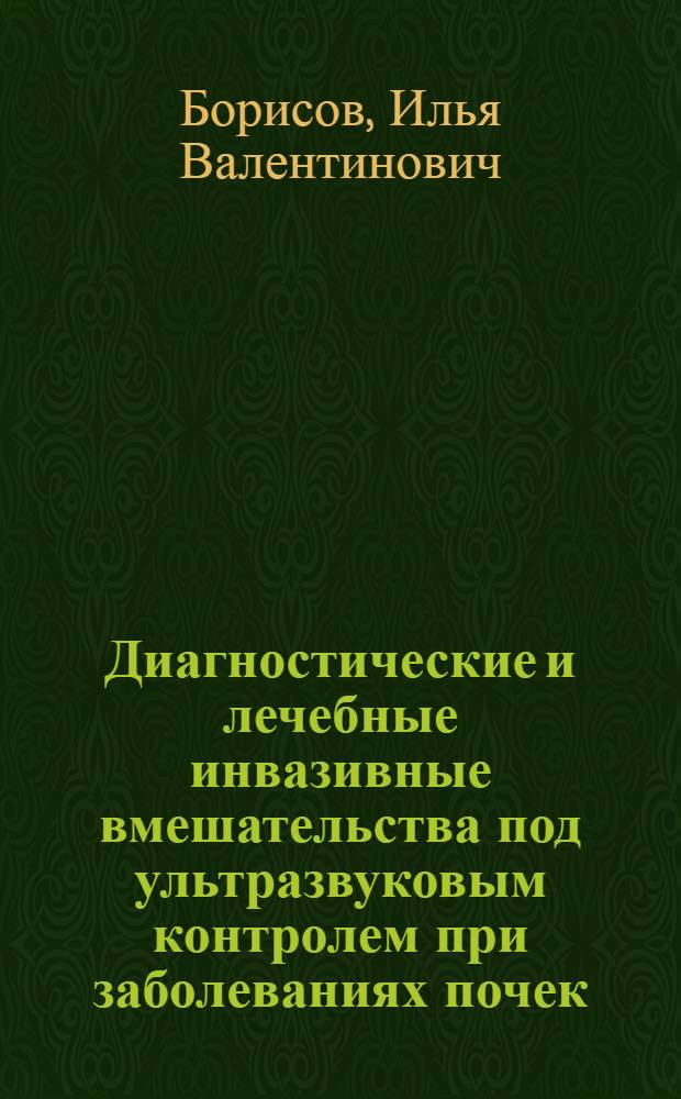Диагностические и лечебные инвазивные вмешательства под ультразвуковым контролем при заболеваниях почек : Автореф. дис. на соиск. учен. степ. к.м.н. : Спец. 14.00.19