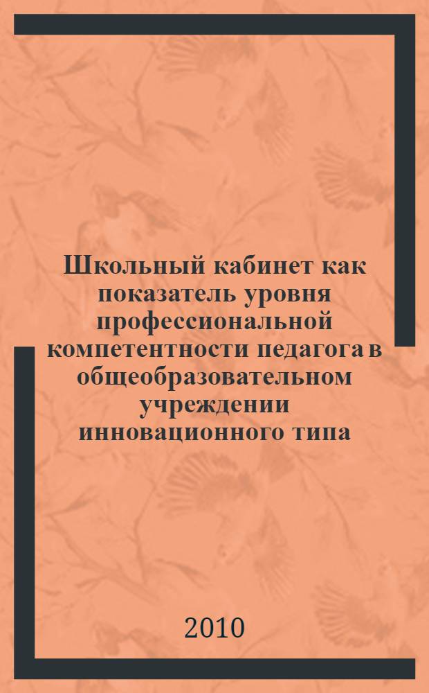 Школьный кабинет как показатель уровня профессиональной компетентности педагога в общеобразовательном учреждении инновационного типа
