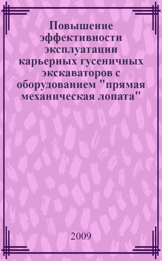 Повышение эффективности эксплуатации карьерных гусеничных экскаваторов с оборудованием "прямая механическая лопата" : автореферат диссертации на соискание ученой степени к. т. н. : специальность 05.05.06 <Горные машины>