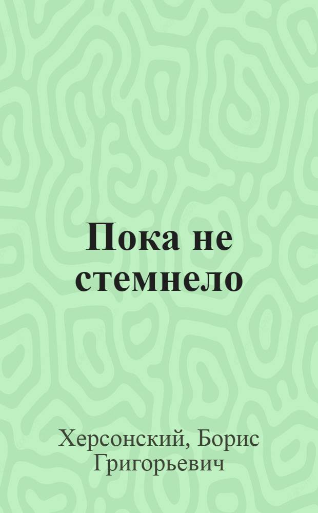 Пока не стемнело : стихотворения